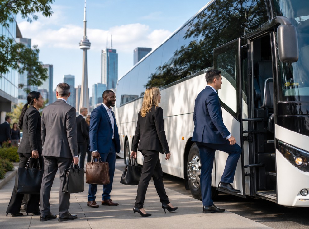 Corporate shuttle bus service for business events
